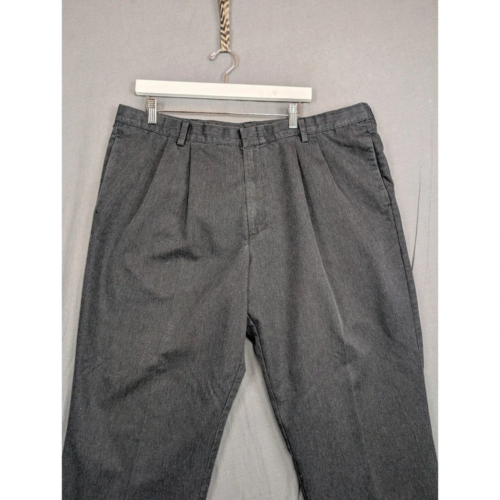 Dockers Signature Dark Gray‎ Straight-Fit Flat Front Gray Men's 42 x 32